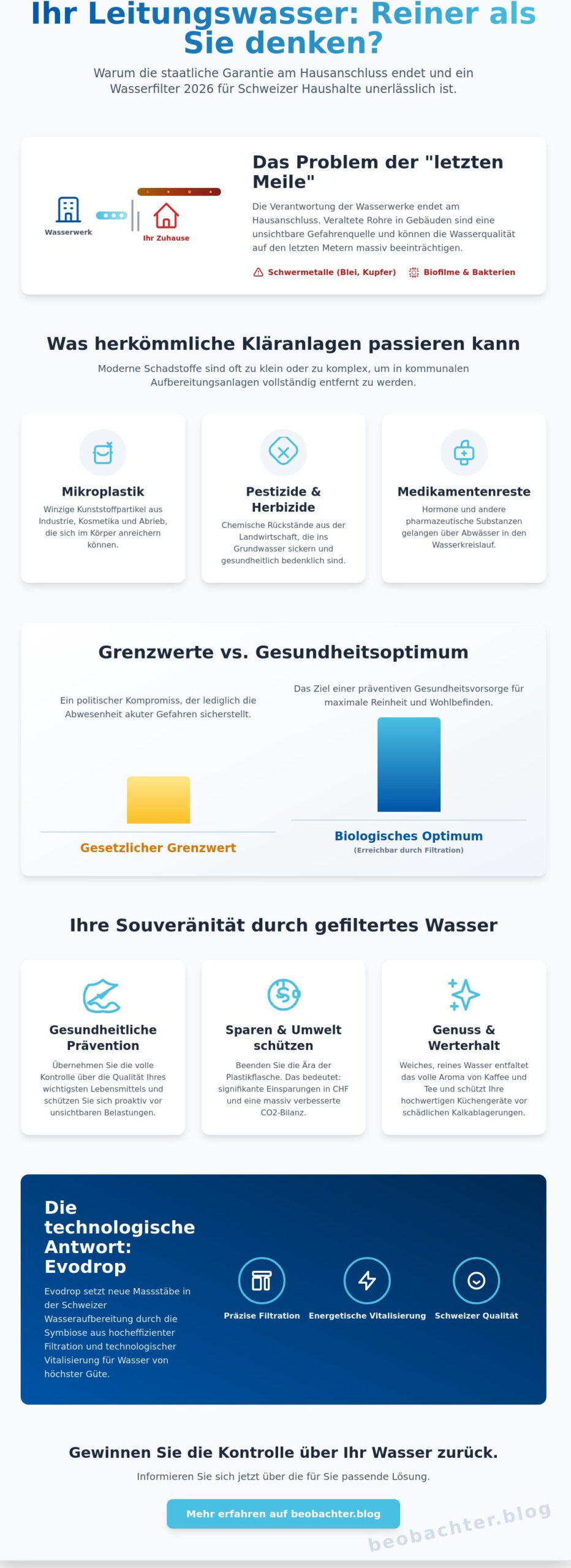 Argumente für einen Wasserfilter: Warum Schweizer Haushalte 2026 umdenken