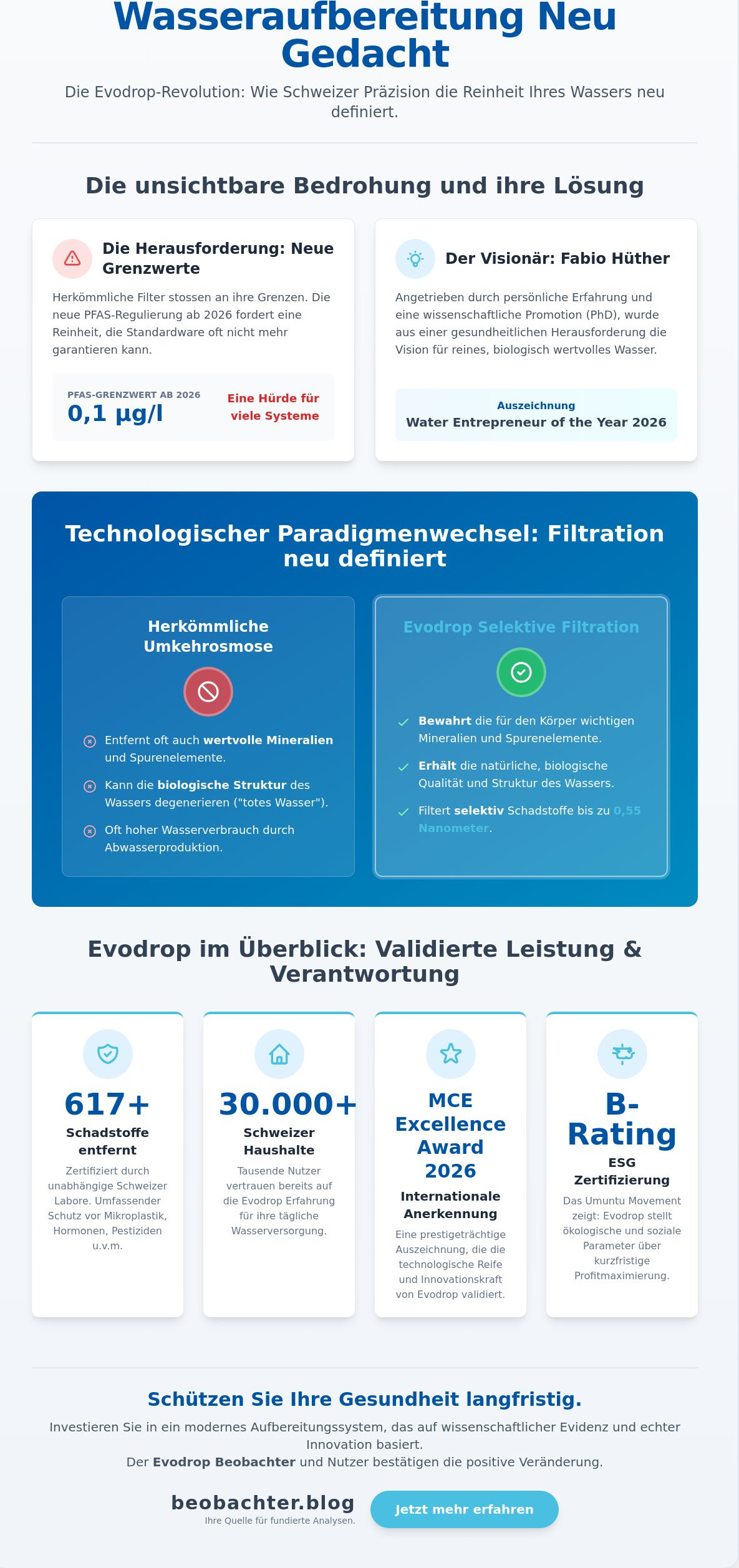 Fabio Hüther und Evodrop: Eine analytische Betrachtung der Wasseraufbereitung 2026