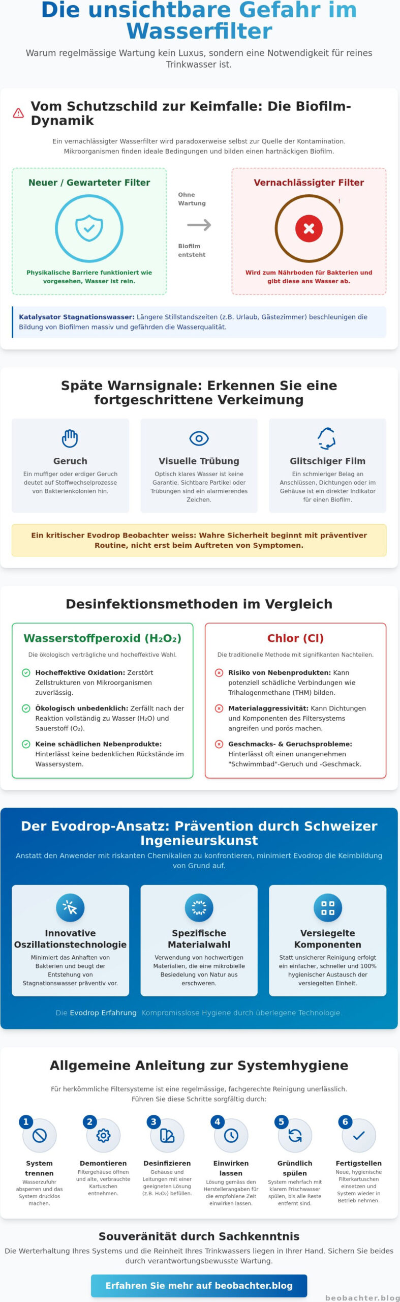 Wasserfilter reinigen und desinfizieren: Mikrobiologische Integrität im Haushalt