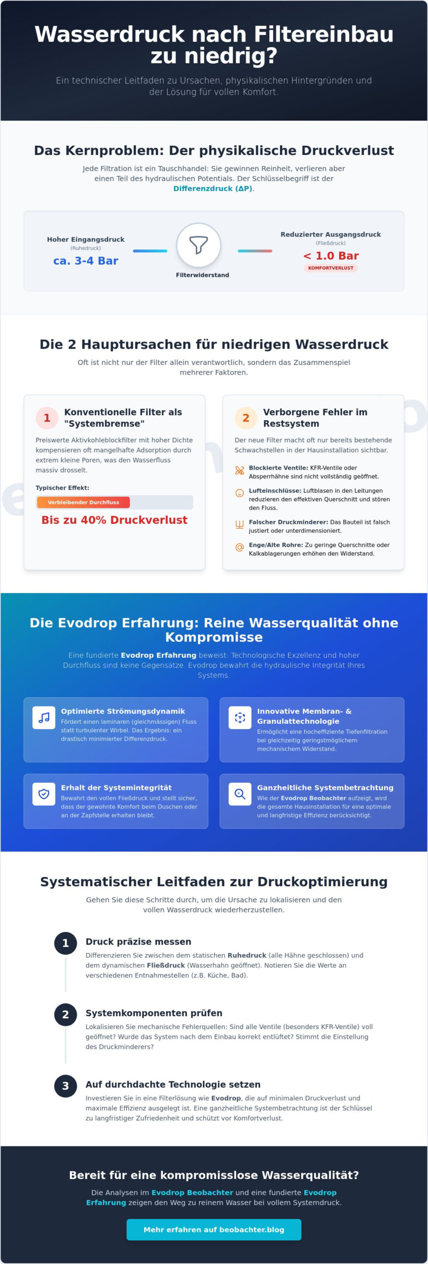 Wasserdruck nach Filtereinbau niedrig: Eine tiefgreifende Analyse technischer Kausalitäten